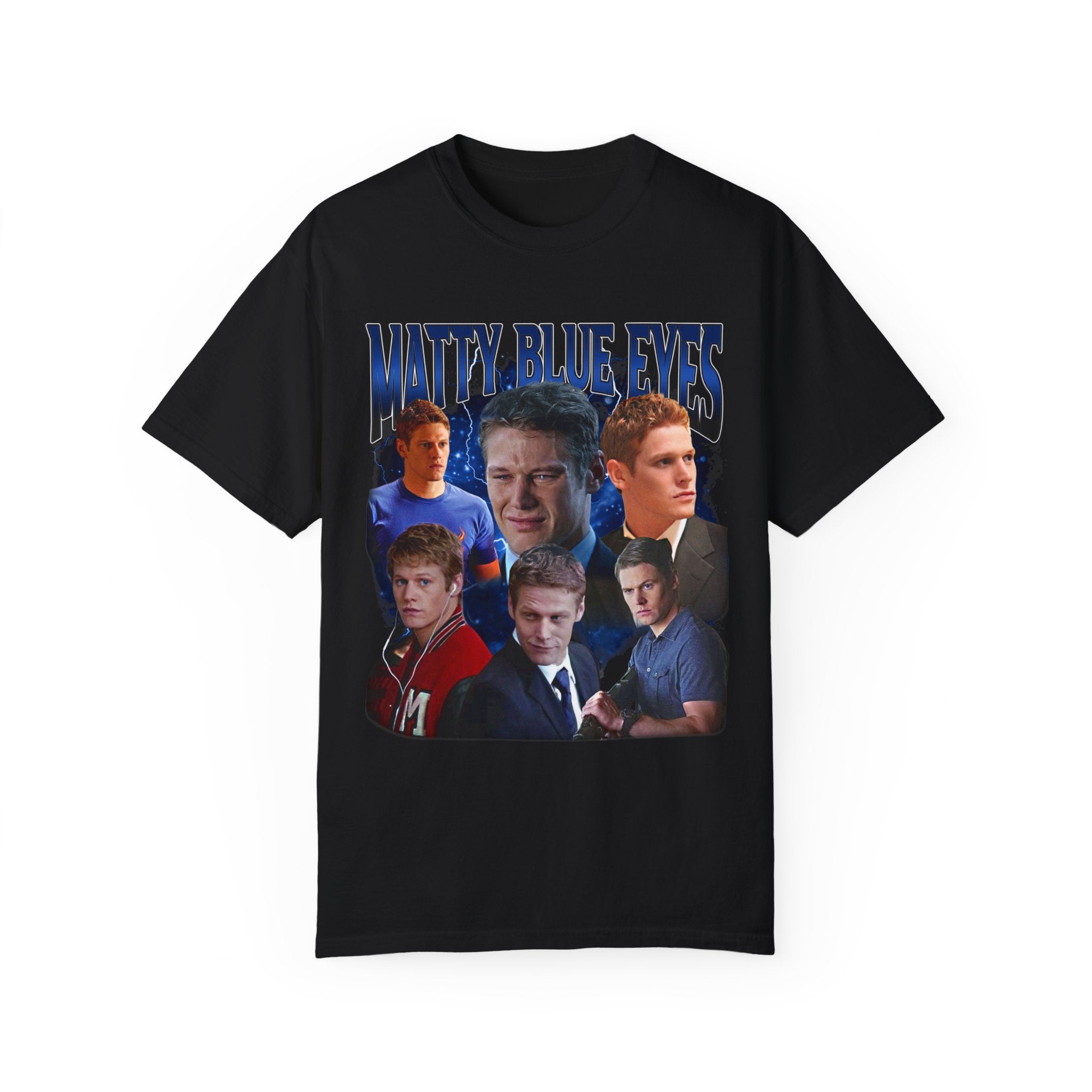 Matty Blue Eyes 90s Vintage Retro T-Shirt - Soft Cotton Unisex Tee for Men & Women - Perfect for Casual Wear, 90s Theme Parties & Retro Fashion Lovers
