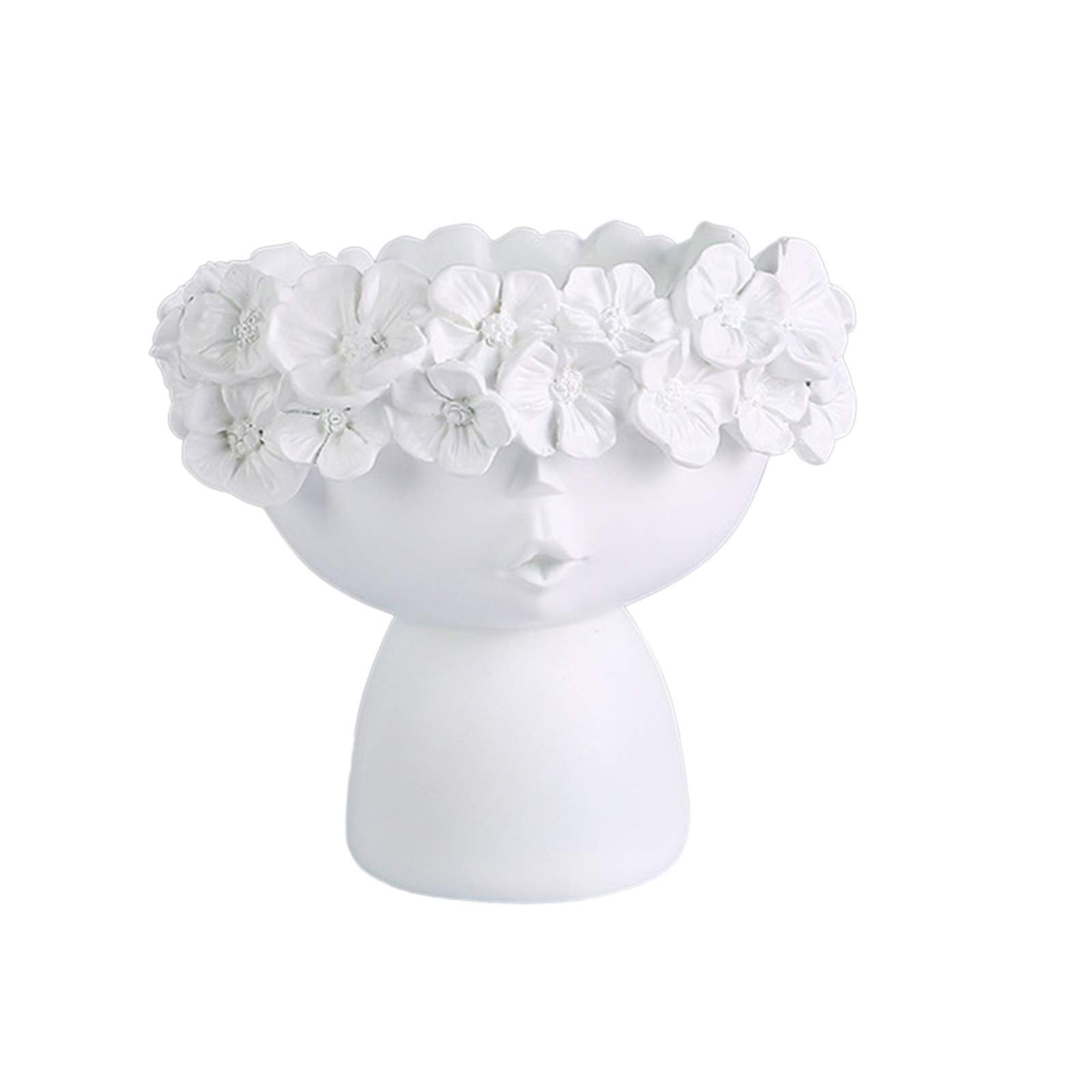2# AA Flower Wreath Girl Vase Crown Storage Box - Decorative Doll Head Planter for Nursery, Home & Garden Decor | Perfect for DIY Crafts, Baby Showers & Wedding Centerpieces