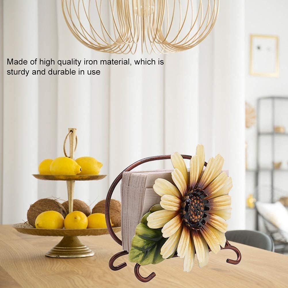 Rustic Sunflower Farmhouse Napkin Holder for Table - Decorative Kitchen Organizer for Paper Napkins | Perfect for Dining Room, Kitchen Decor, and Farmhouse Style Home