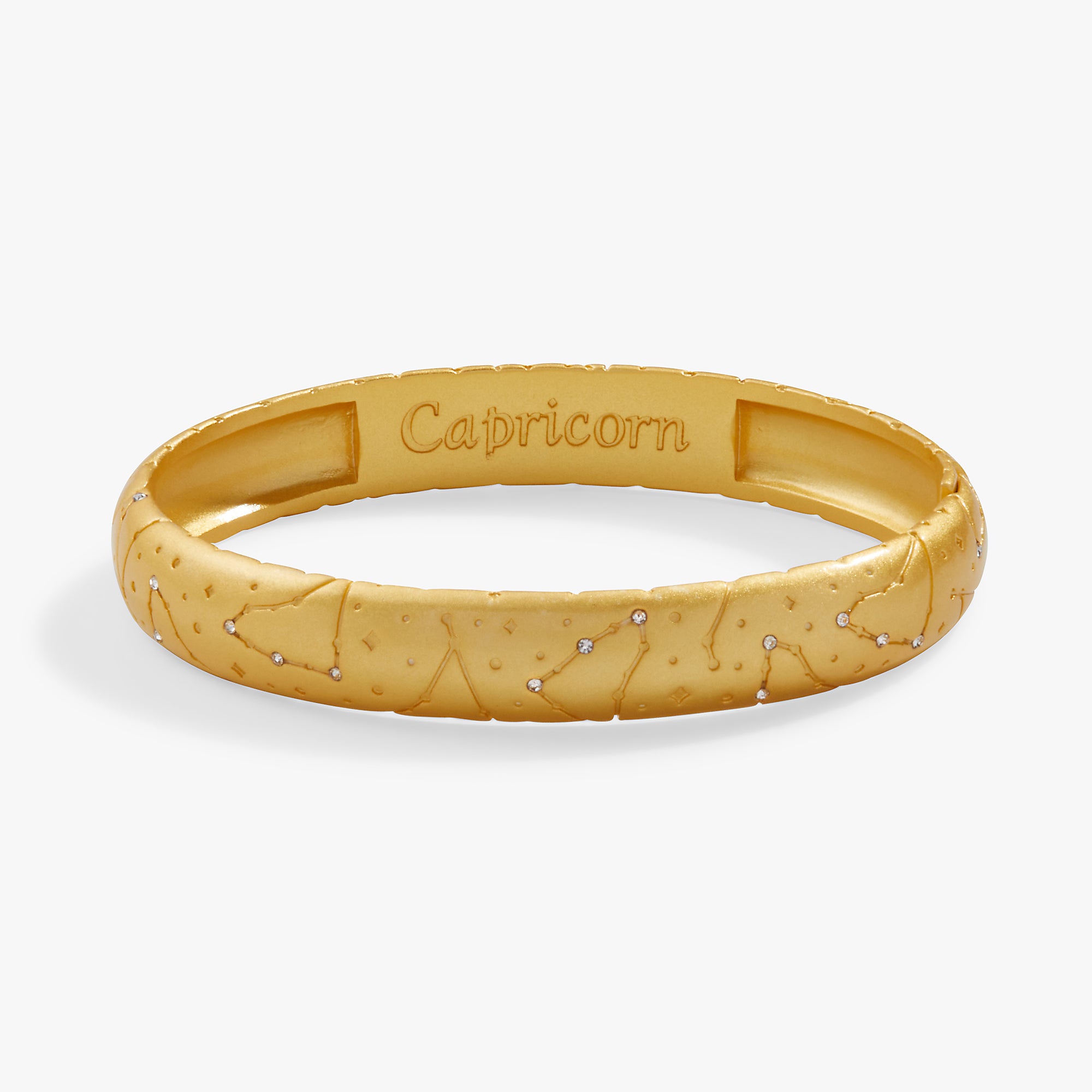 Stylish Capricorn Zodiac Sign Hinge Bangle Bracelet - Perfect for Birthdays, Gifts & Astrology Jewelry Lovers