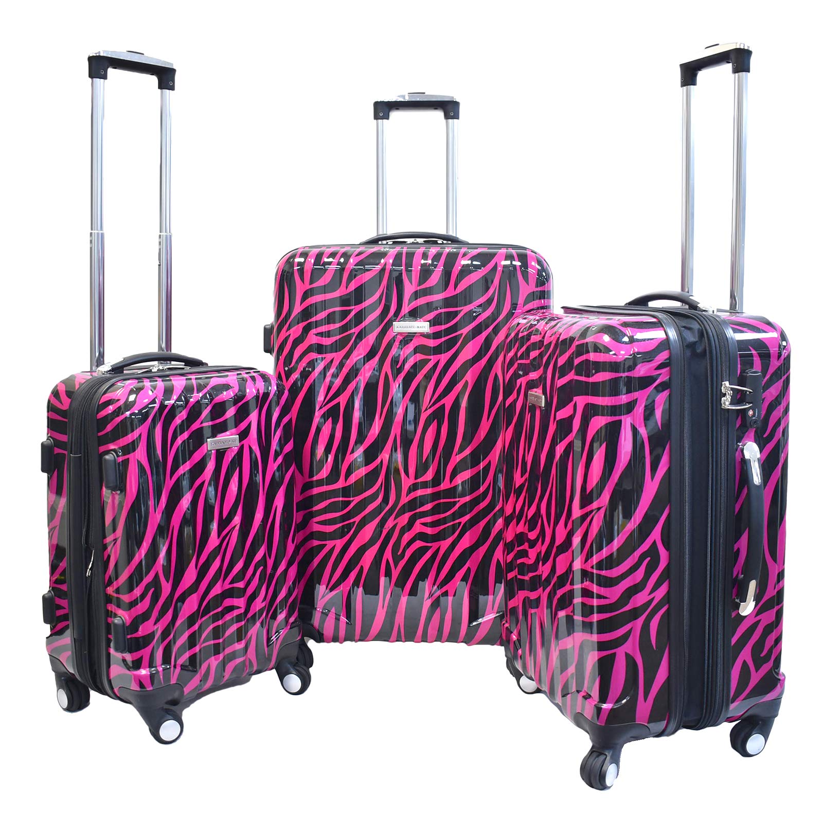 Expandable Hardside Spinner Luggage with TSA Lock - Lightweight Durable Suitcase for Travel, Business Trips & Vacations (Zebra Print)