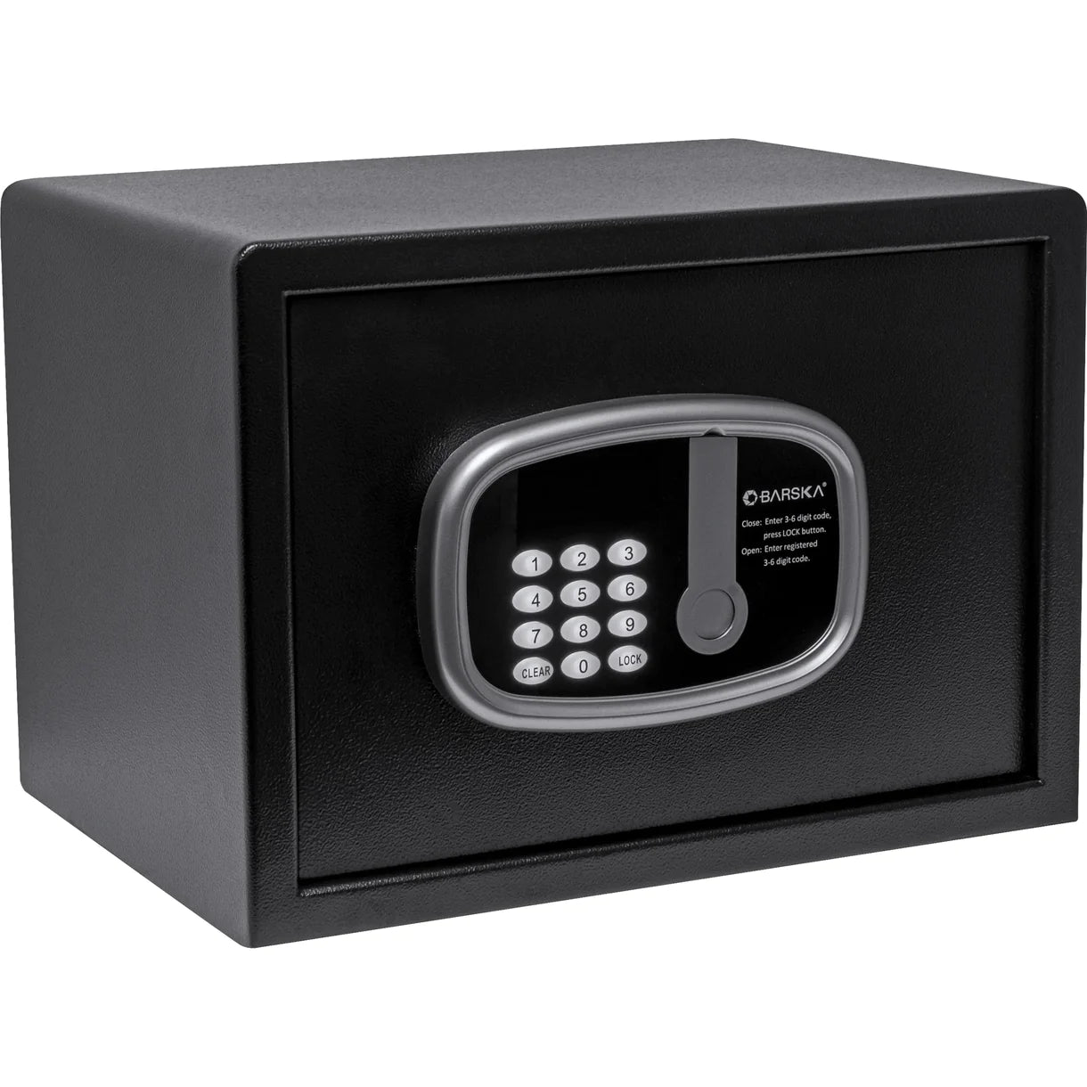 Barska Compact Hotel Safe HS13398 - Portable Electronic Security Box for Travel, Home & Office Use - Secure Valuables, Jewelry & Documents