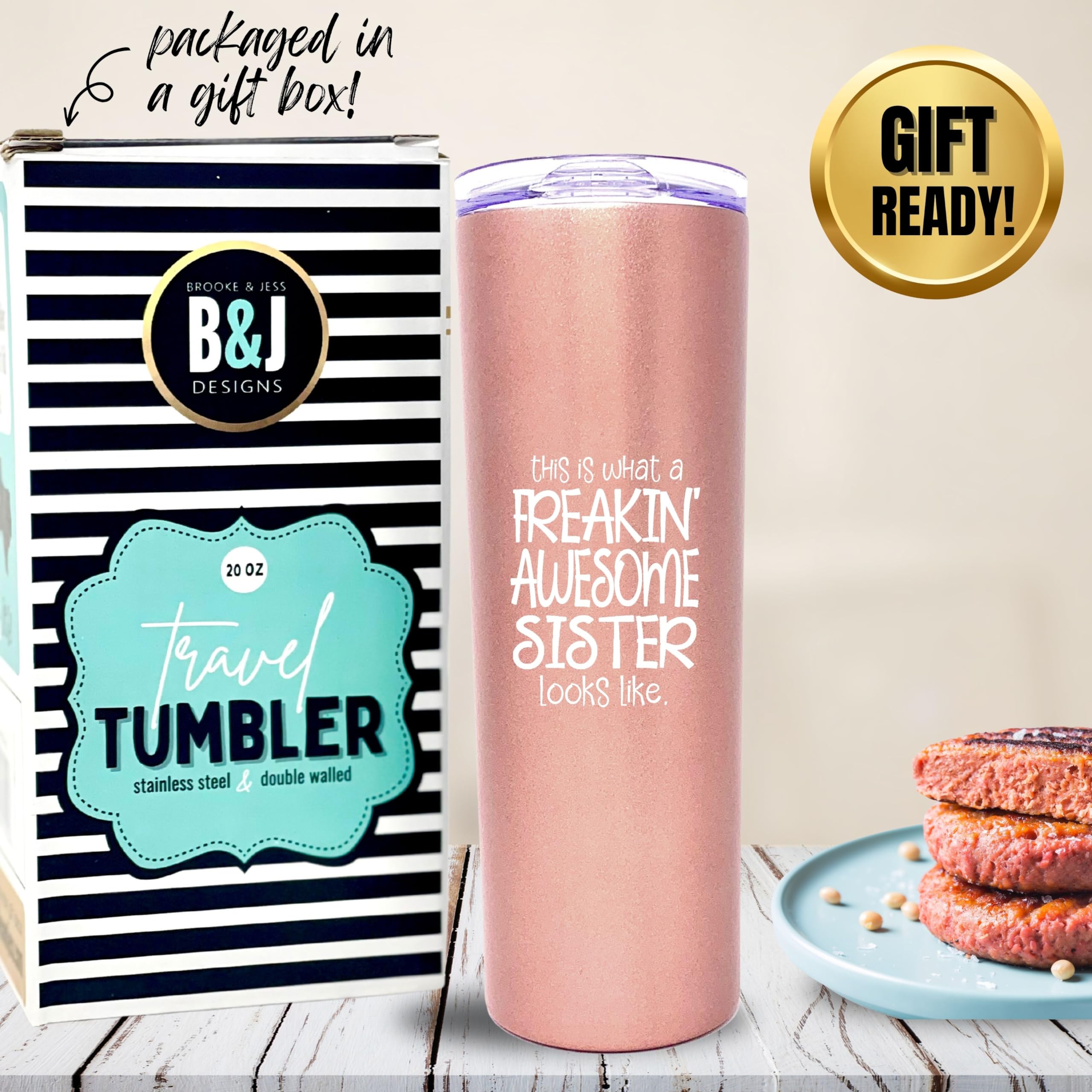 Funny Sister Gifts - Best Coffee Mug for Sisters - Insulated Travel Tumbler for Birthday & Christmas Presents from Siblings - Perfect for Office, Home & Road Trips