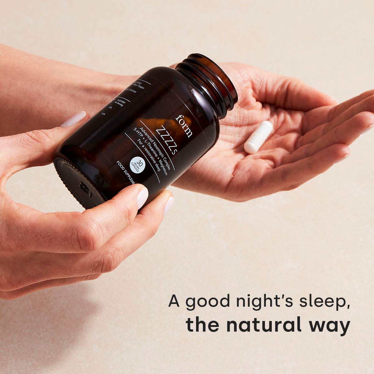 Form ZZZZs - Natural Nootropic Sleep Supplement with 5-HTP, Magnesium, Zinc & Calming Amino Acids | Promotes Deep, Restorative Sleep | Ideal for Nighttime Relaxation & Stress Relief