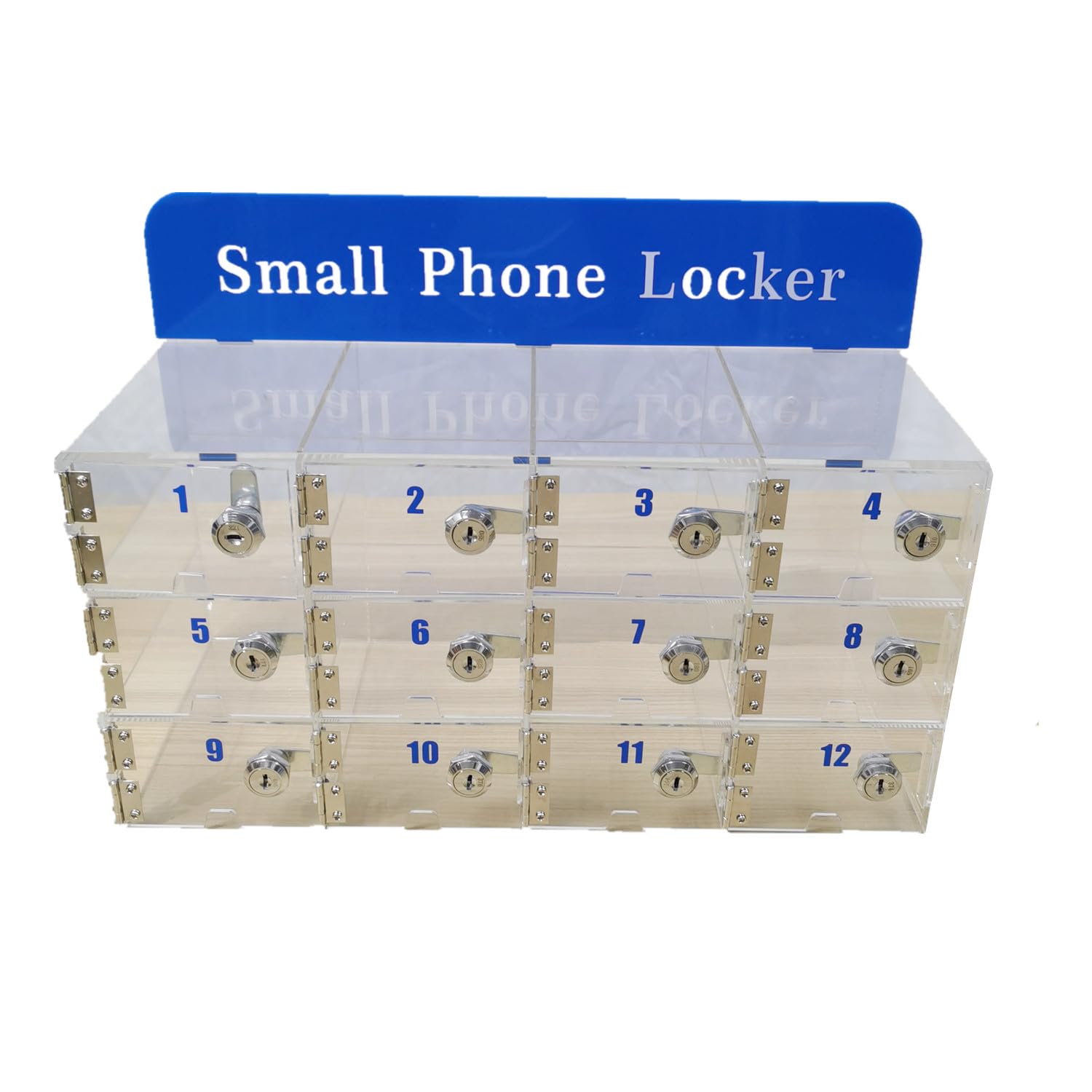 12-Grid Clear Cell Phone Holder & Desktop Organizer - Wall Mounted or Desktop Key Holder for Classroom, Office, School - Perfect for Phone Storage, Key Organization, and Workspace Decluttering