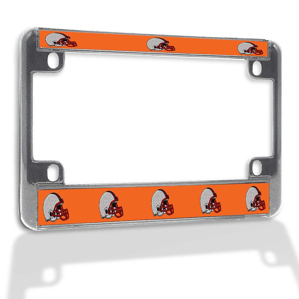 Sturdy Metal Insert Bike License Plate Frame - Weatherproof Motorcycle & Football Helmet Accessories - Chrome Plated 4-Hole Design for Secure Mounting - Perfect for Motorcycles, Bikes & Sports Gear Protection
