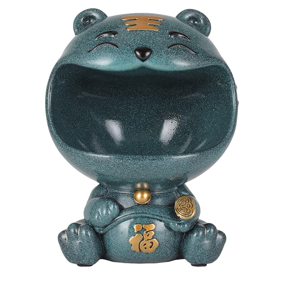 Year of The Tiger Resin Storage Bowl - Cute Animal Succulent Planter, Pen Holder, Key Organizer & Jewelry Tray for Office & Home Decor | Multi-Purpose Desk Organizer for Plants, Stationery & Accessories
