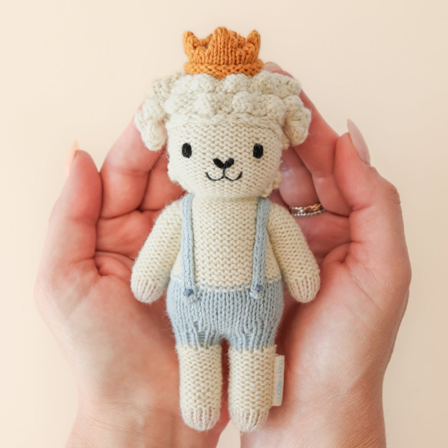 Cuddle + Kind Tiny Sebastian the Lamb Handmade Knit Doll - Supports 10 Meals for Kids | Soft Plush Toy for Babies, Nursery Decor, and Gift Giving