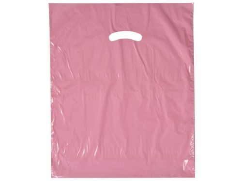 Premium Dusty Rose Super Gloss Merchandise Bags 15x18 Inches - 1.25 Mil Thick Recycled Plastic Bags (Pack of 500) - WRAPS-SG2DR - Ideal for Retail Packaging, Gift Wrapping & Boutique Shopping Bags