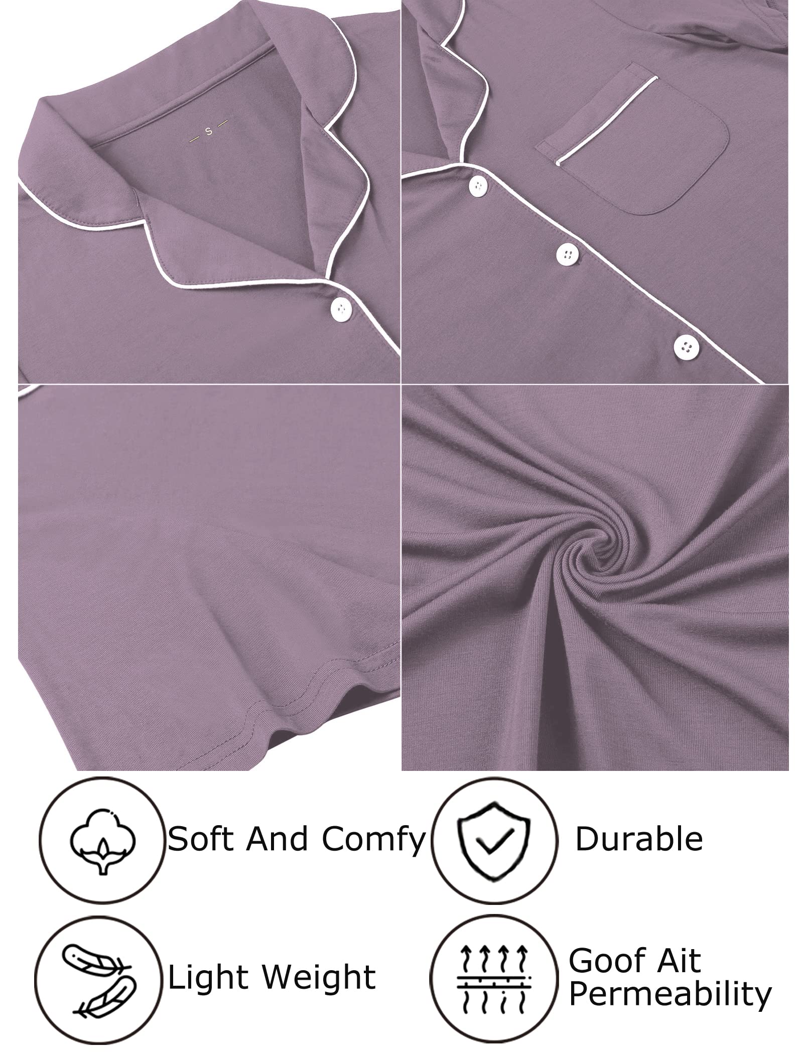 **Leikar Women's Maternity Nightgown - Soft Nursing Pajamas with Long Sleeves for Comfortable Sleep & Breastfeeding - Perfect for Pregnancy & Postpartum Care**