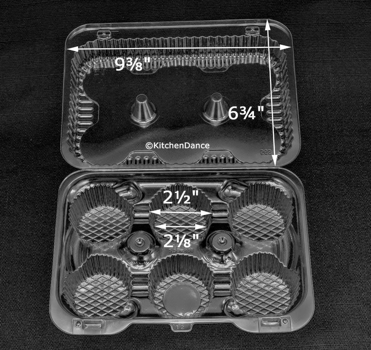 6-Cell Clear Locking Hinged Bakery Containers for Cupcakes, Muffins & Tarts - 300 Pack (CPC-46) - Perfect for Bakeries, Catering & Party Dessert Displays