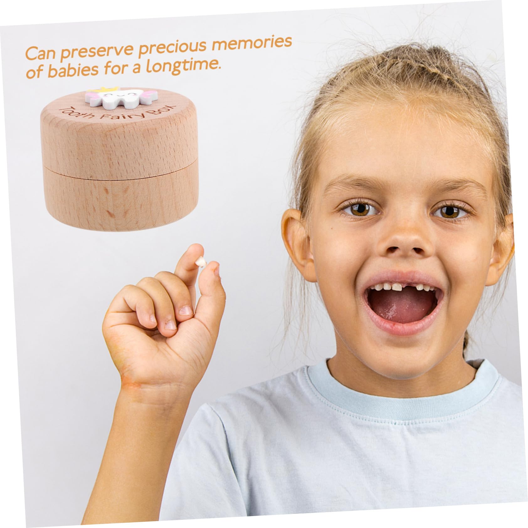 PRETYZOOM Wooden Baby Tooth Keepsake Box - First Tooth Holder for Kids, Children's Tooth Fairy Organizer with Fetal Hair Storage - Perfect for Baby Shower Gifts & Memory Preservation