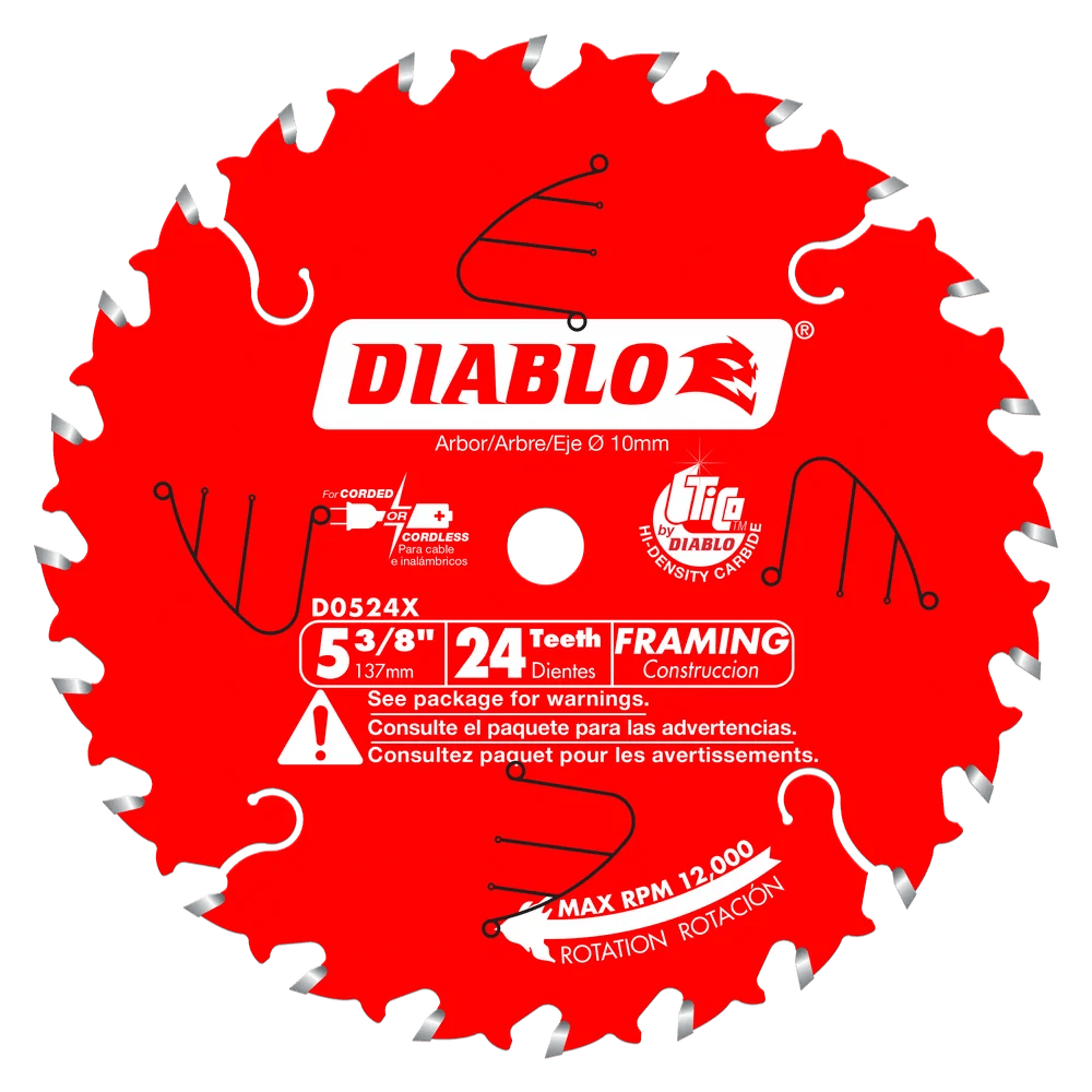 5-3/8 Inch x 24 Tooth Framing & Trim Saw Blade - 18 Pack - Perfect for Woodworking, DIY Projects, and Home Renovations