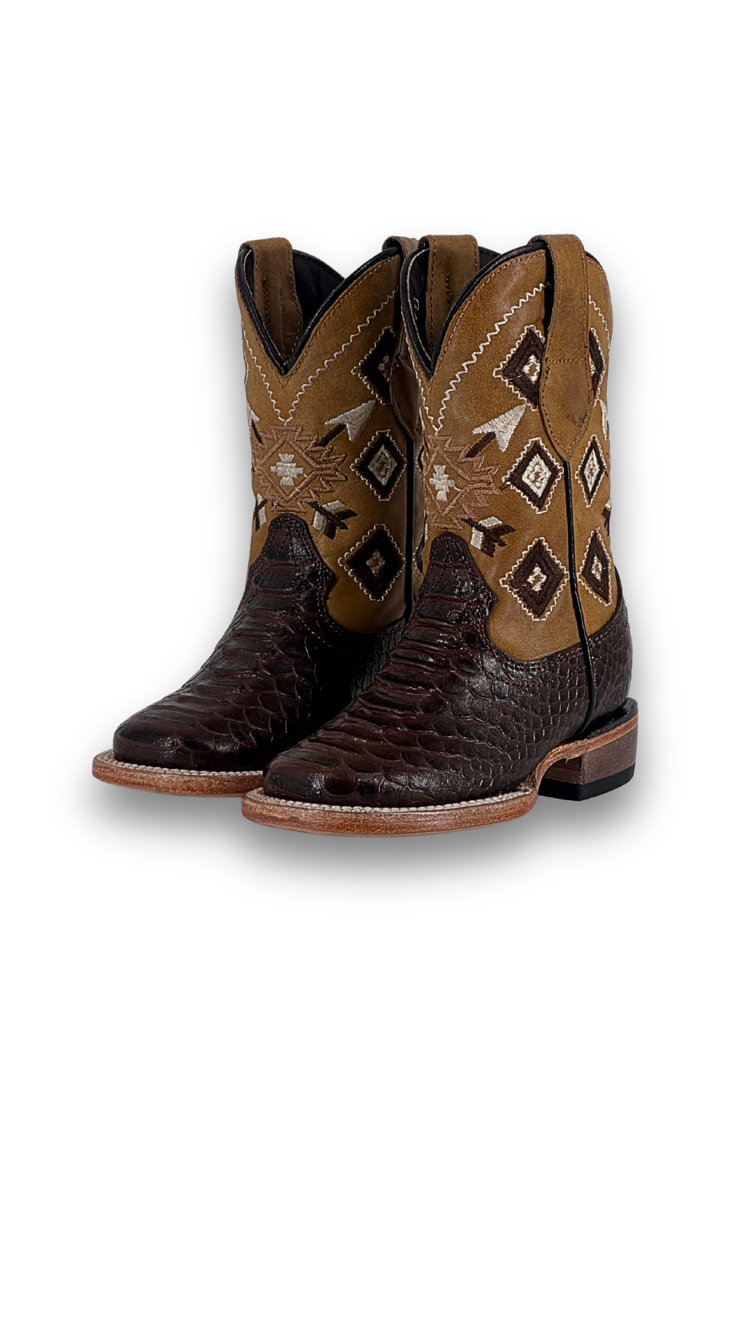 Kids' Cowboy Boots - Pro Rodeo Style with Python Print | Western Boots for Boys & Girls | Perfect for Rodeo Events, Halloween Costumes & Western Fashion