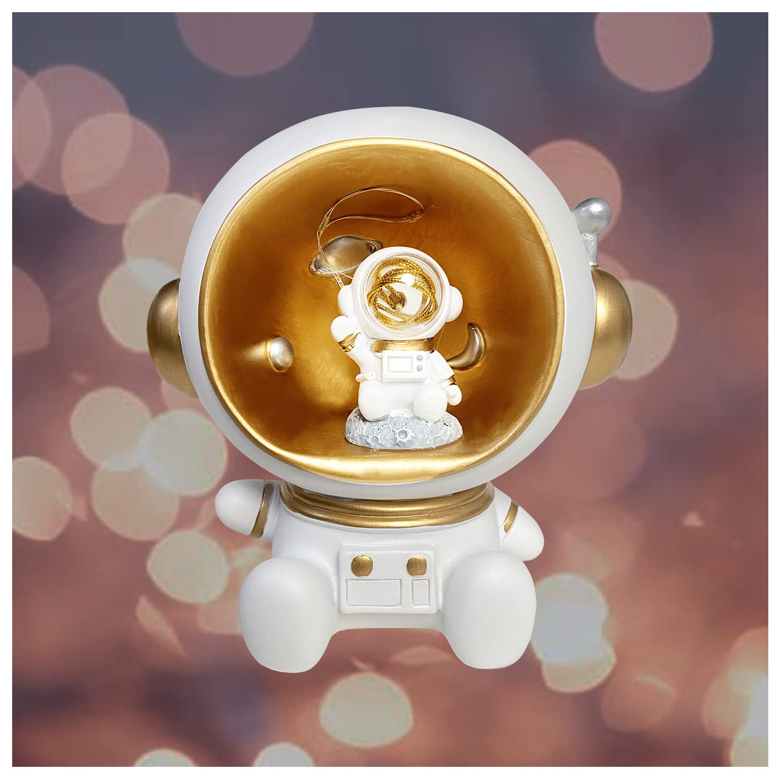WINUSD 3-in-1 Astronaut Night Light & Piggy Bank - Space Themed Decorative Money Box for Kids Room, Bedroom, Office - Perfect Gift for Space Lovers (White) | Ideal for Bedtime Reading, Savings Motivation & Space-Themed Decor