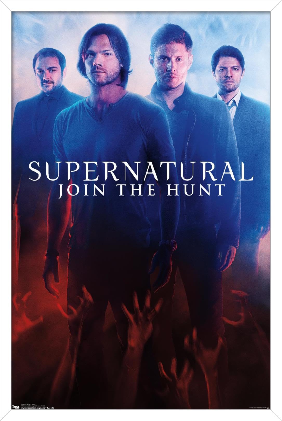Supernatural Demons Wall Poster 22.375 x 34 Inches - White Framed Horror Movie Art Print - Perfect for Home Theater, Game Room & Gothic Decor
