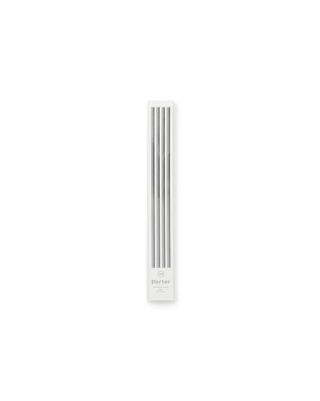 10 Pack Silver Stainless Steel Porter Straws - Reusable, Durable & Eco-Friendly Drinking Straws for Cocktails, Smoothies, Iced Coffee & Home Bars