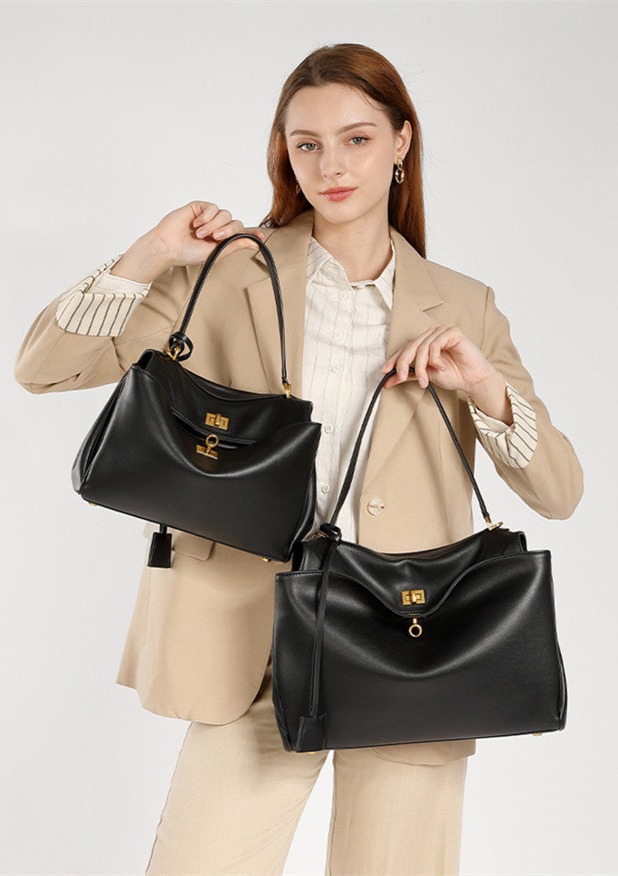 Premium Genuine Leather Large Shoulder Bag for Women - Stylish & Spacious Crossbody Tote - Perfect for Work, Travel & Everyday Use
