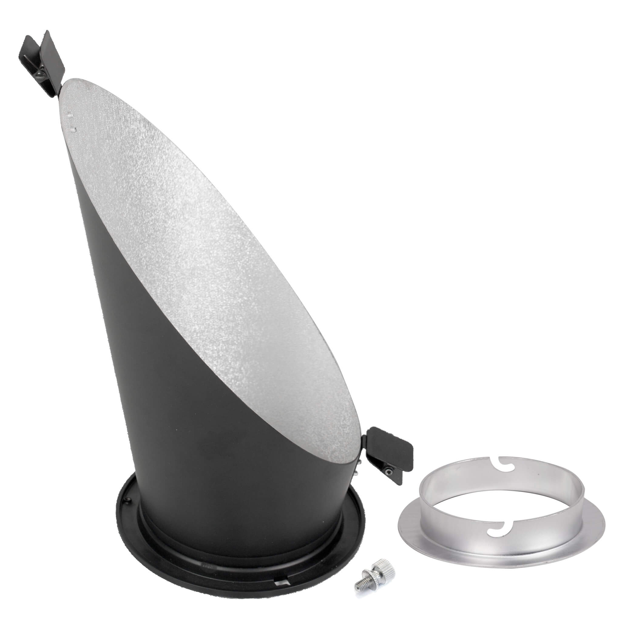 45° Background Reflector Spring Clips with Interchangeable Fitting - Silver Interior for Photography Lighting & Studio Equipment Accessories