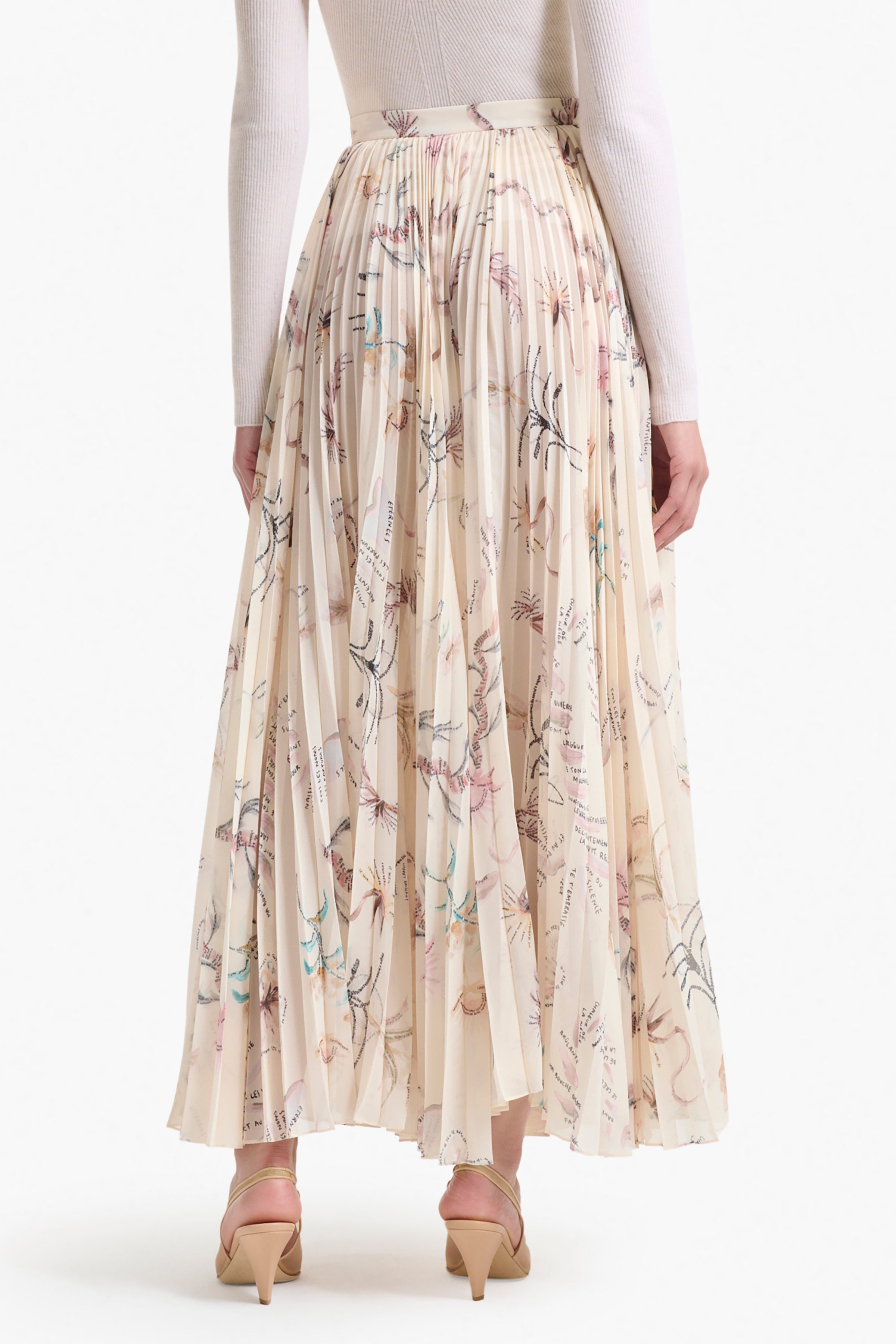 Sif Skirt Ivory Tattoo Print Maxi Dress - Boho Floral Lace-Up Beach Cover Up for Summer Vacation & Music Festival