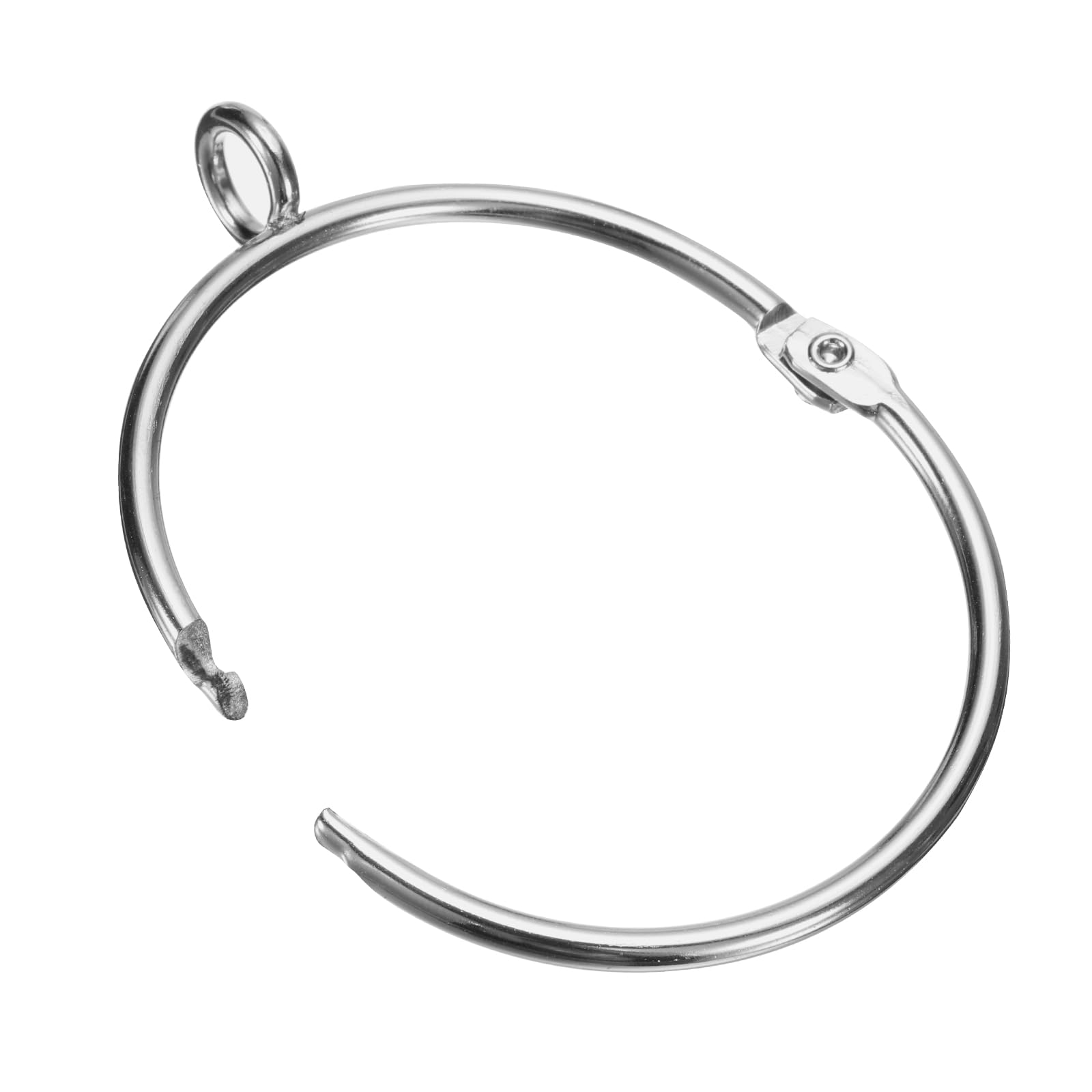 uxcell 28 PCS Openable Eyelet Curtain Rings - 2 Inch Inner Diameter Silver Metal Drapery Hooks for Hanging Curtains - Perfect for Living Room, Bedroom & Window Decor