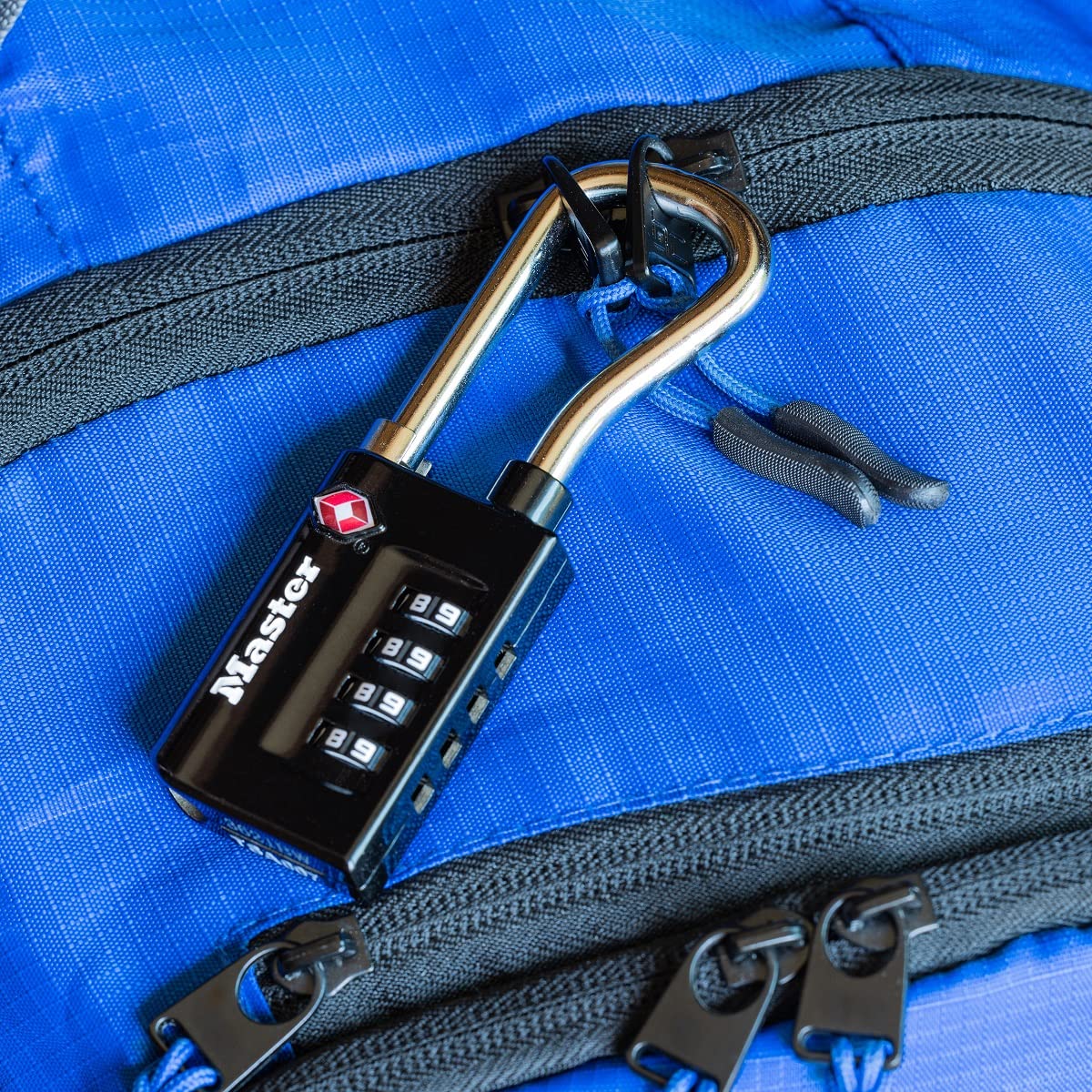 Master Lock 4696D TSA Approved Combination Padlock - 1-5/16 Inch Wide Black Luggage Lock for Travel Security | Set Your Own Code | Ideal for Suitcases, Backpacks & Gym Bags