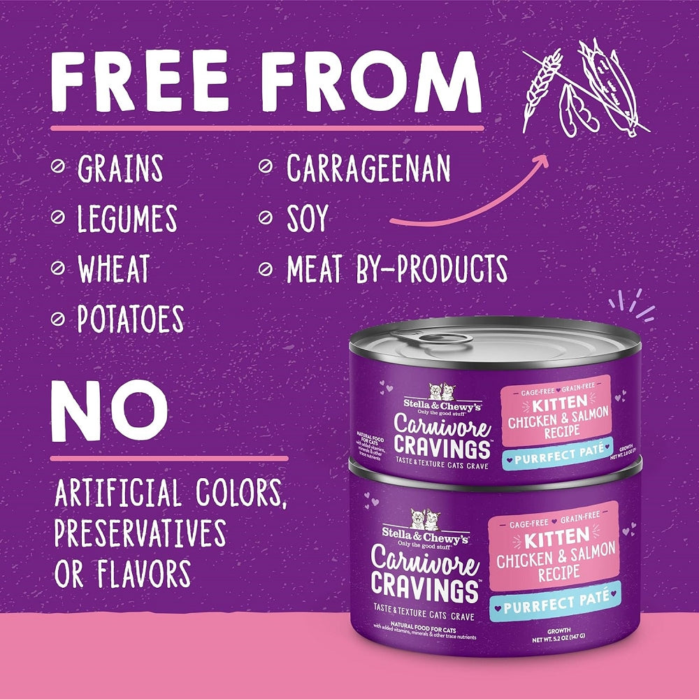 Premium Kitten Wet Cat Food - Chicken & Salmon Recipe | 100% Complete & Balanced Diet for Growing Kittens | High Protein, Grain-Free | Ideal for Weaning, Weight Gain & Healthy Development