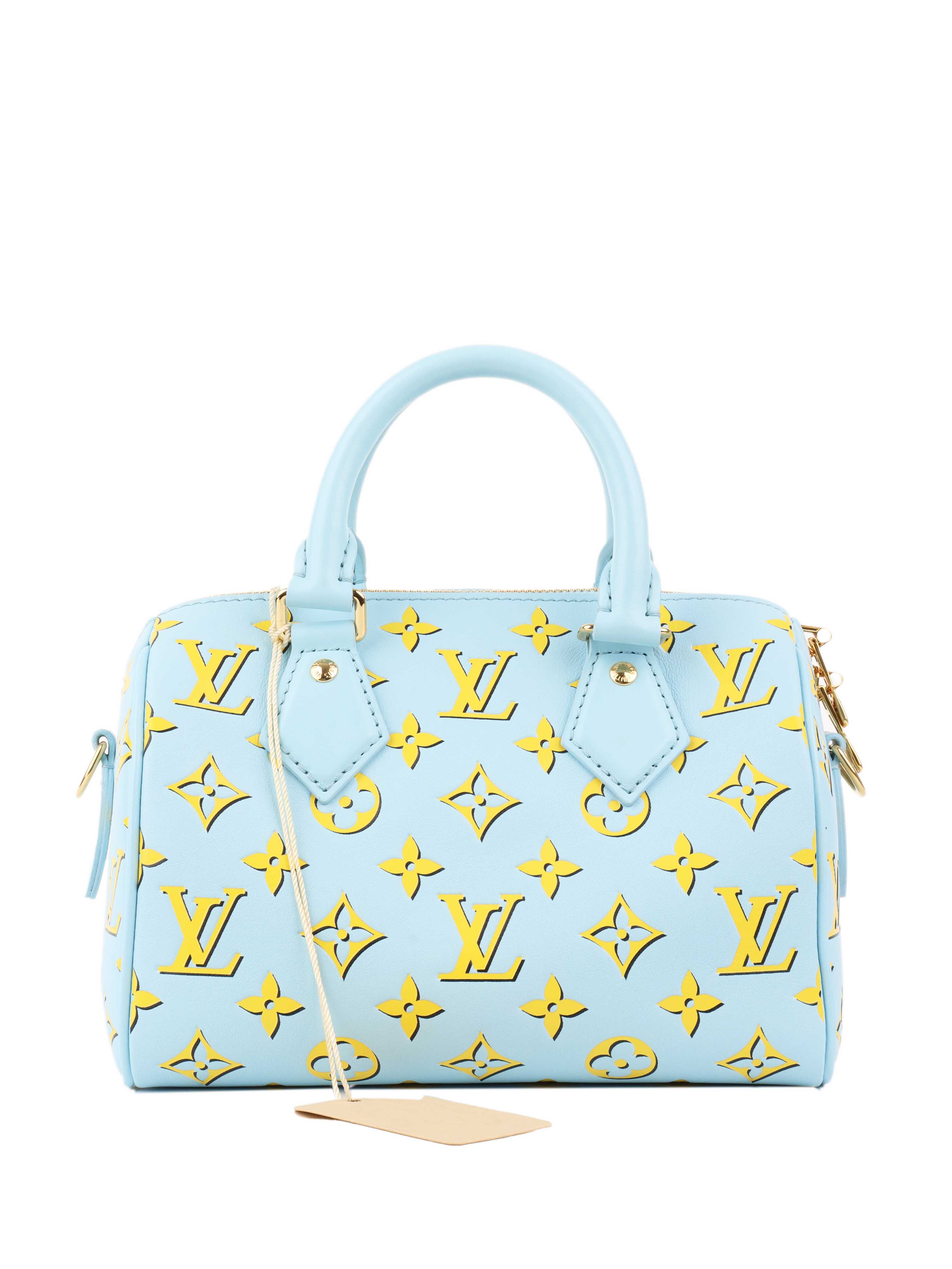 Louis Vuitton Speedy Bandouliere 20 Handbag in Baby Blue - Luxury Crossbody Purse for Women, Perfect for Travel & Everyday Use