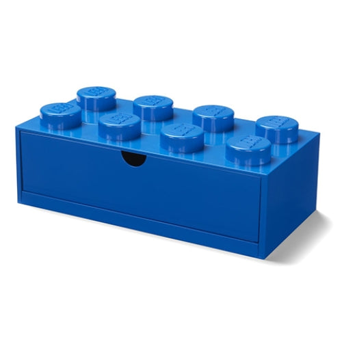 Blue Lego 8 Stud Desk Drawer Organizer - Perfect for Office, School & Home Storage Solutions