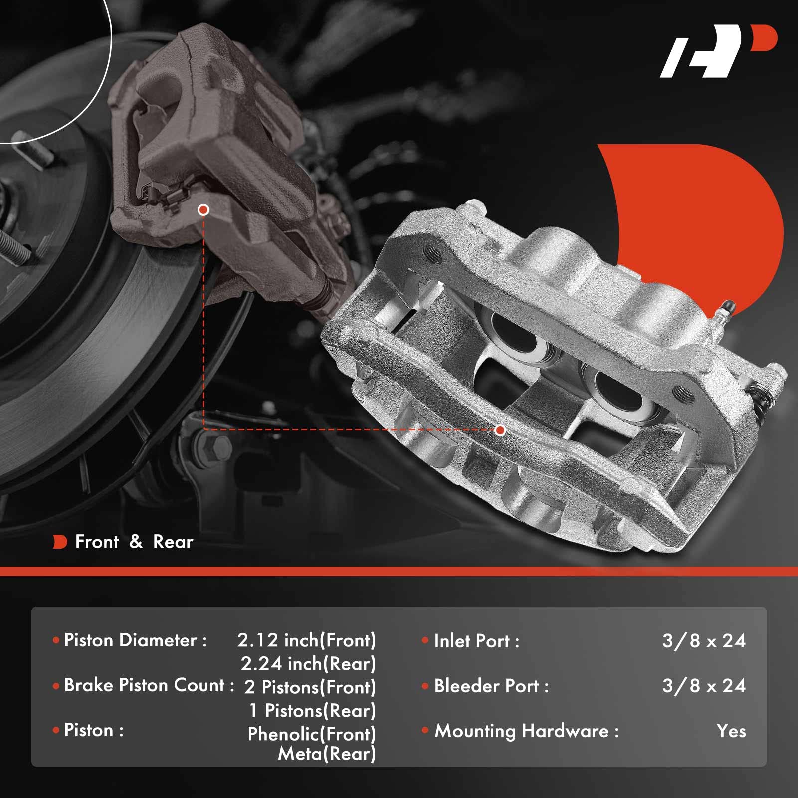 Premium Disc Brake Caliper Assembly with Bracket for Ford Expedition & Lincoln Navigator 2010-2017 - Front & Rear Driver/Passenger Side - High Performance Braking System for Smooth & Safe Driving