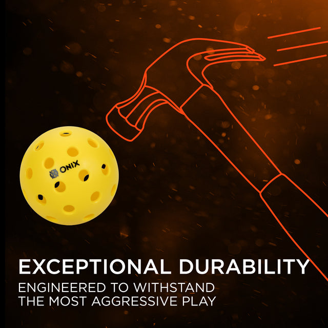 Onix Pure 2 Outdoor Pickleball Balls - Official USBC Approved Tournament Balls for Competitive Play (Yellow) - Perfect for Backyard, Park & Court Games