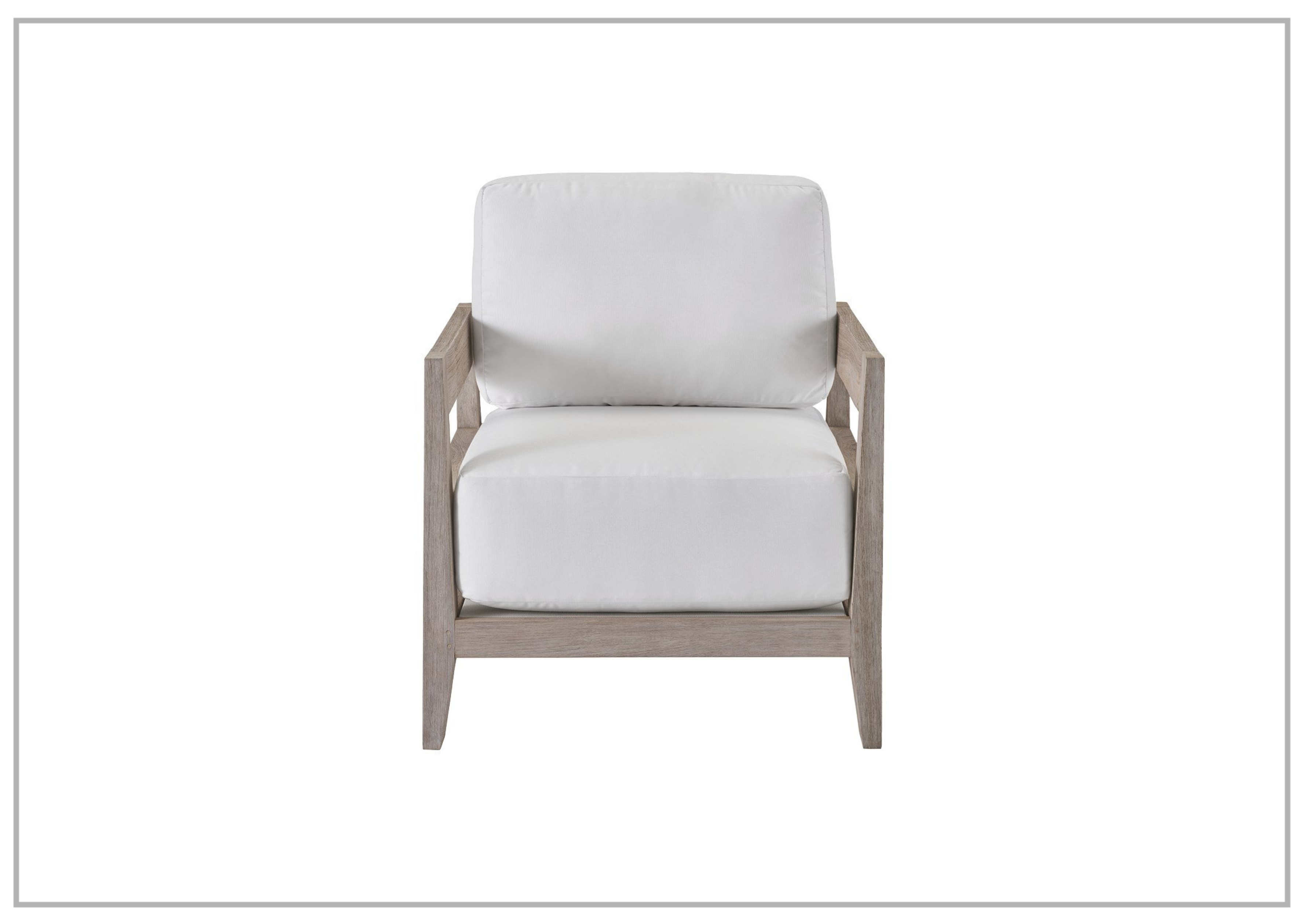 Universal Coastal Living Jolla Fabric White Lounge Chair - Comfortable Upholstered Accent Chair for Living Room, Bedroom, or Office