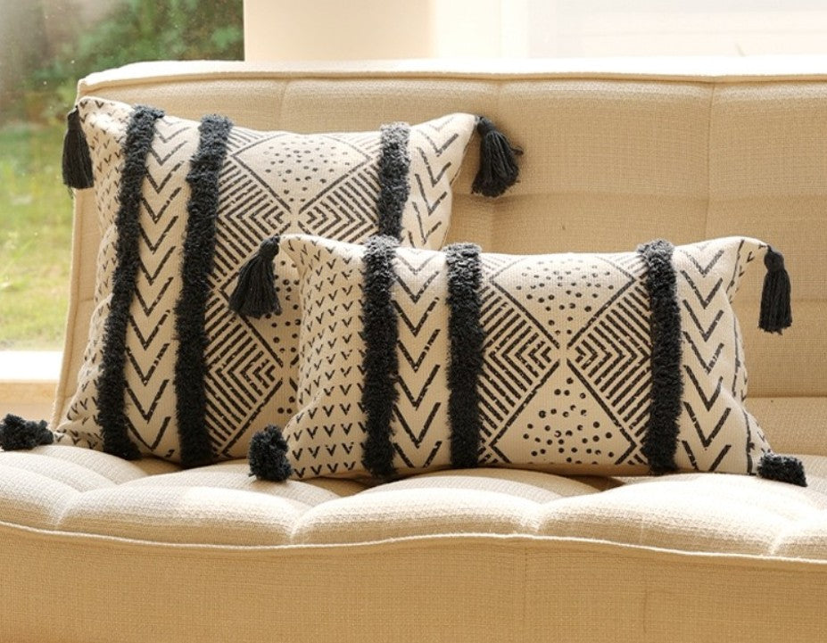 Bohemian Geometric Modern Decorative Sofa Pillow Covers - Oriental Square Throw Pillows for Couch, Living Room & Dining Room Decor - Perfect for Home, Office, and Wedding Decorations