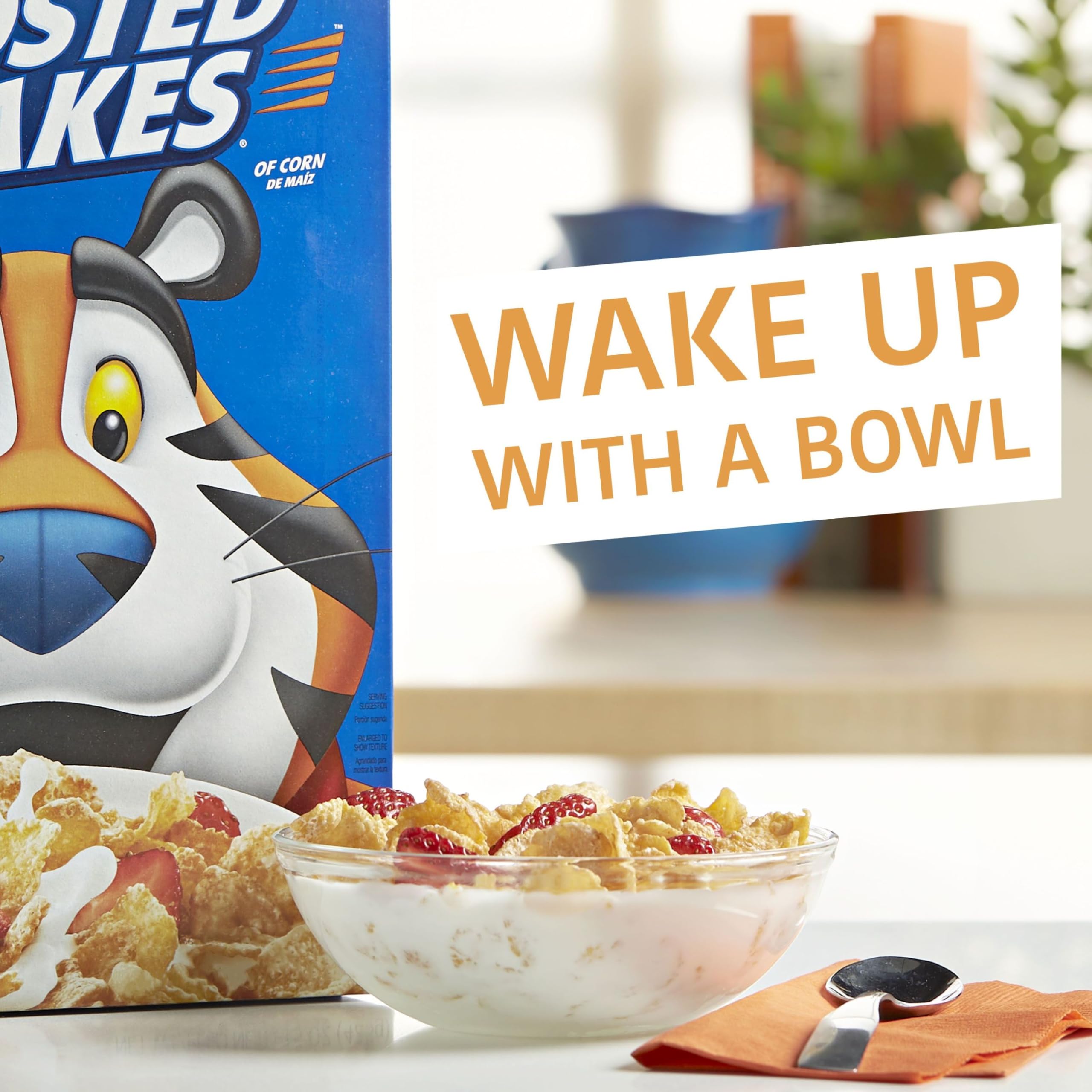 **Frosted Flakes Breakfast Cereal - Original Flavor, 19.2oz Box (Pack of 1) | Enriched with 8 Vitamins & Minerals | Kid-Friendly Snack for School Lunch, Quick Breakfast & Family Sharing**