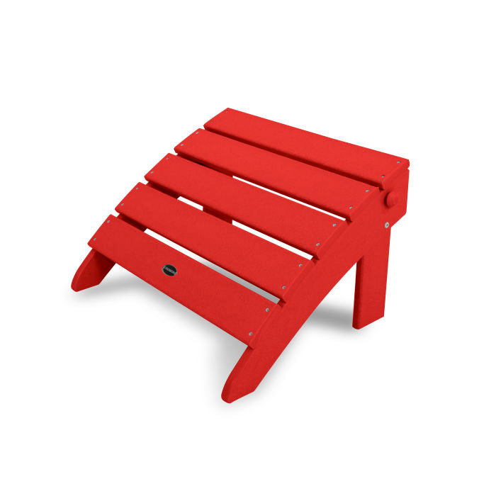 Premium POLYWOOD Classic Oversized Folding Adirondack Ottoman - Weather-Resistant Outdoor Furniture for Patio, Poolside & Garden Relaxation