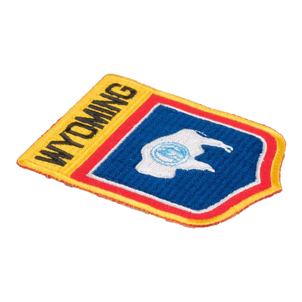 Wyoming State Flag Shield Patch - USA Embroidered Iron-On Patch for Jackets, Hats & Bags - Perfect for DIY Crafts, Souvenirs & Patriotic Decor