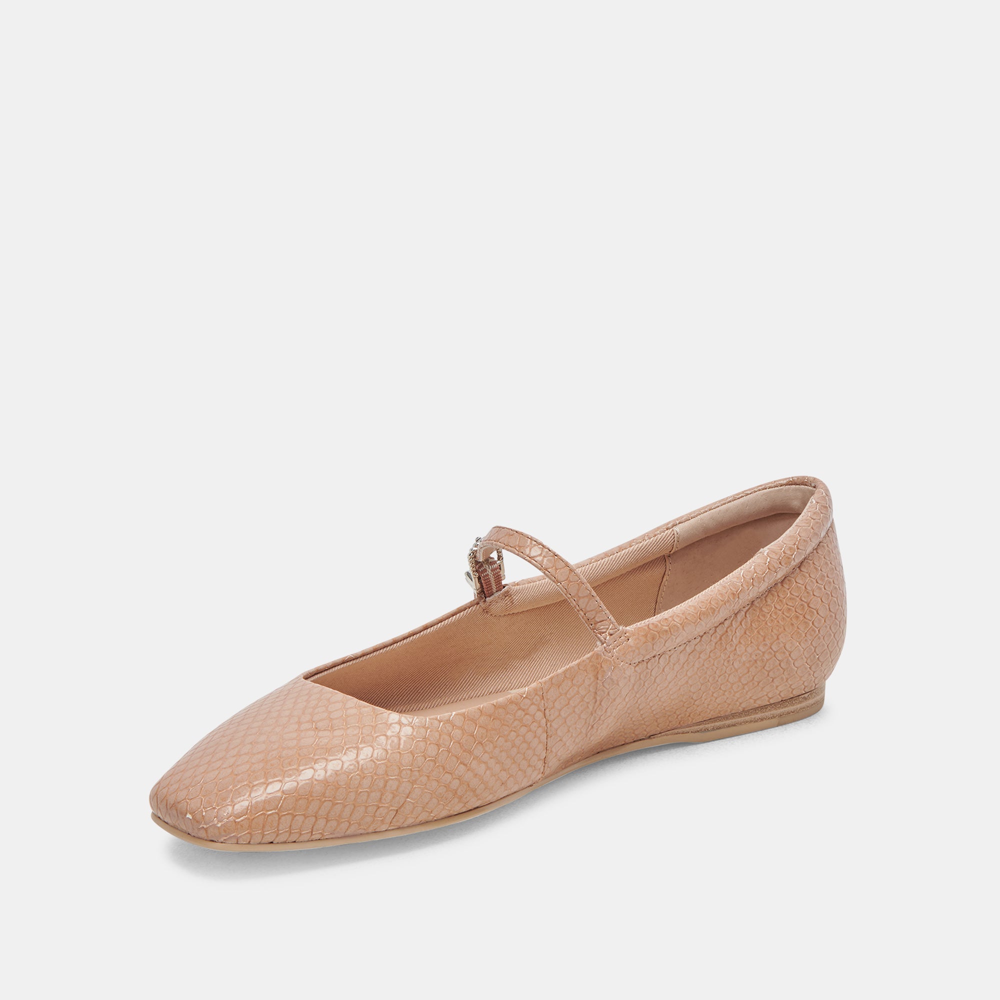 REYES Women's Ballet Flats - Toffee Snake Embossed Leather Loafers for Comfort & Style | Perfect for Office, Casual Wear & Travel