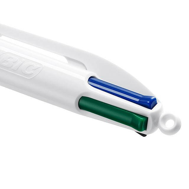BIC 4-Color Ballpoint Pen with Shine Purple Barrel - Smooth Writing for School, Office & Note Taking