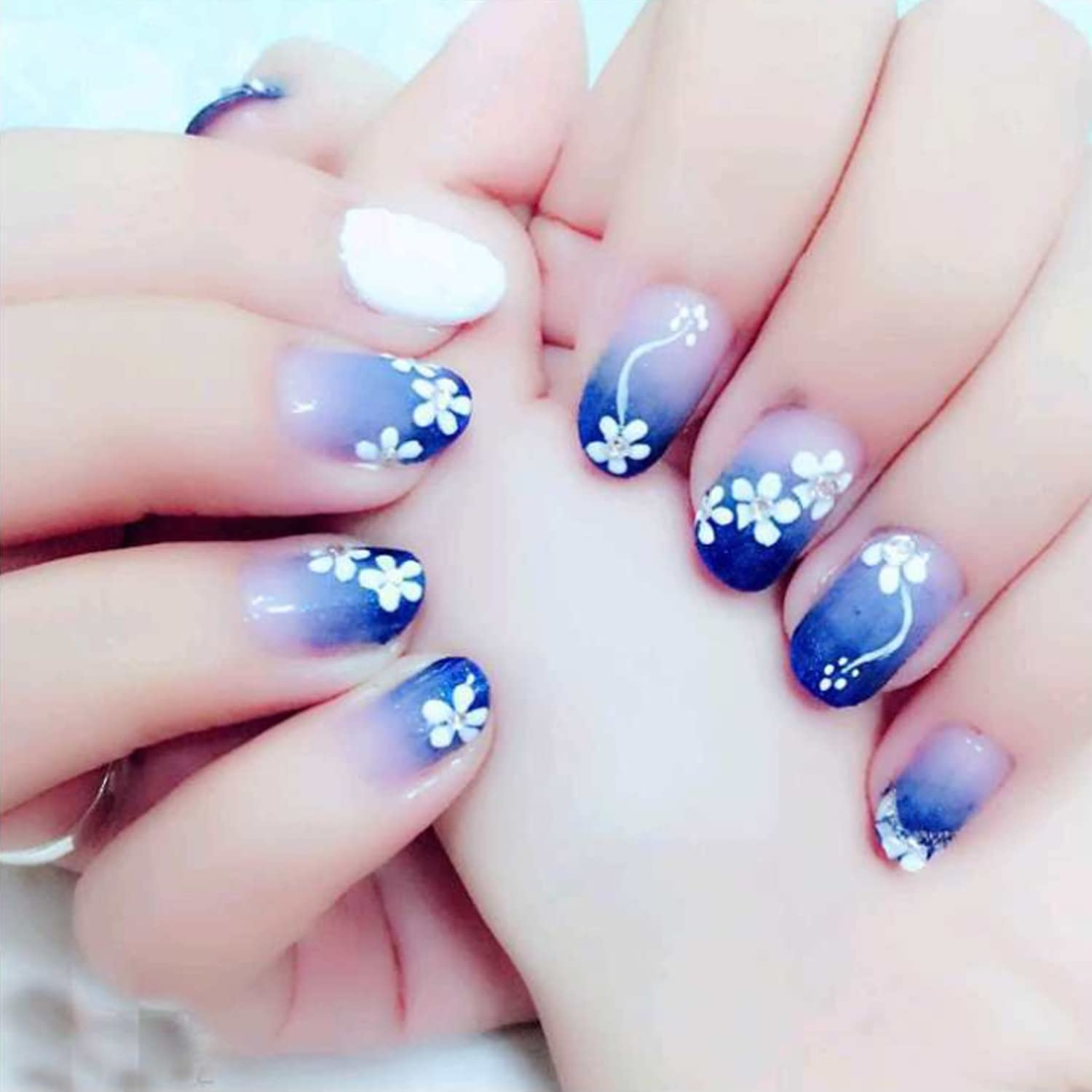 3D Floral Nail Art Stickers - White Holographic Flower Vine Leaf Self-Adhesive Nail Decals for Women & Girls | DIY Manicure Decorations | Perfect for Parties, Weddings, and Everyday Nail Art