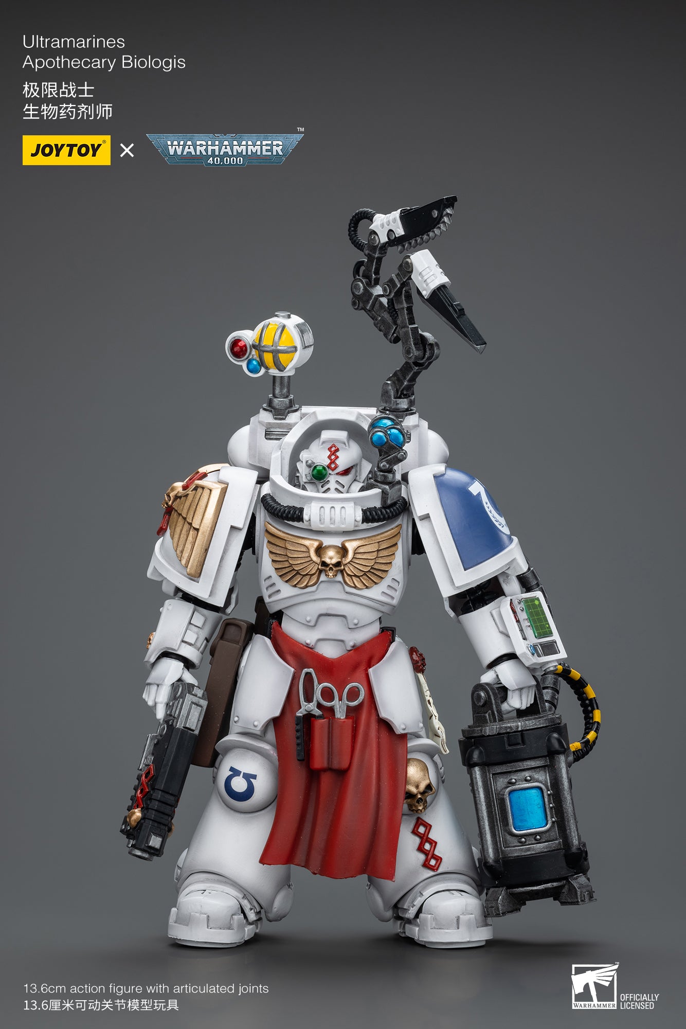 JOYTOY 1/18 Warhammer 40K Ultramarines Apothecary Biologis Action Figure - Reissue Collectible Model for Tabletop Gaming & Display