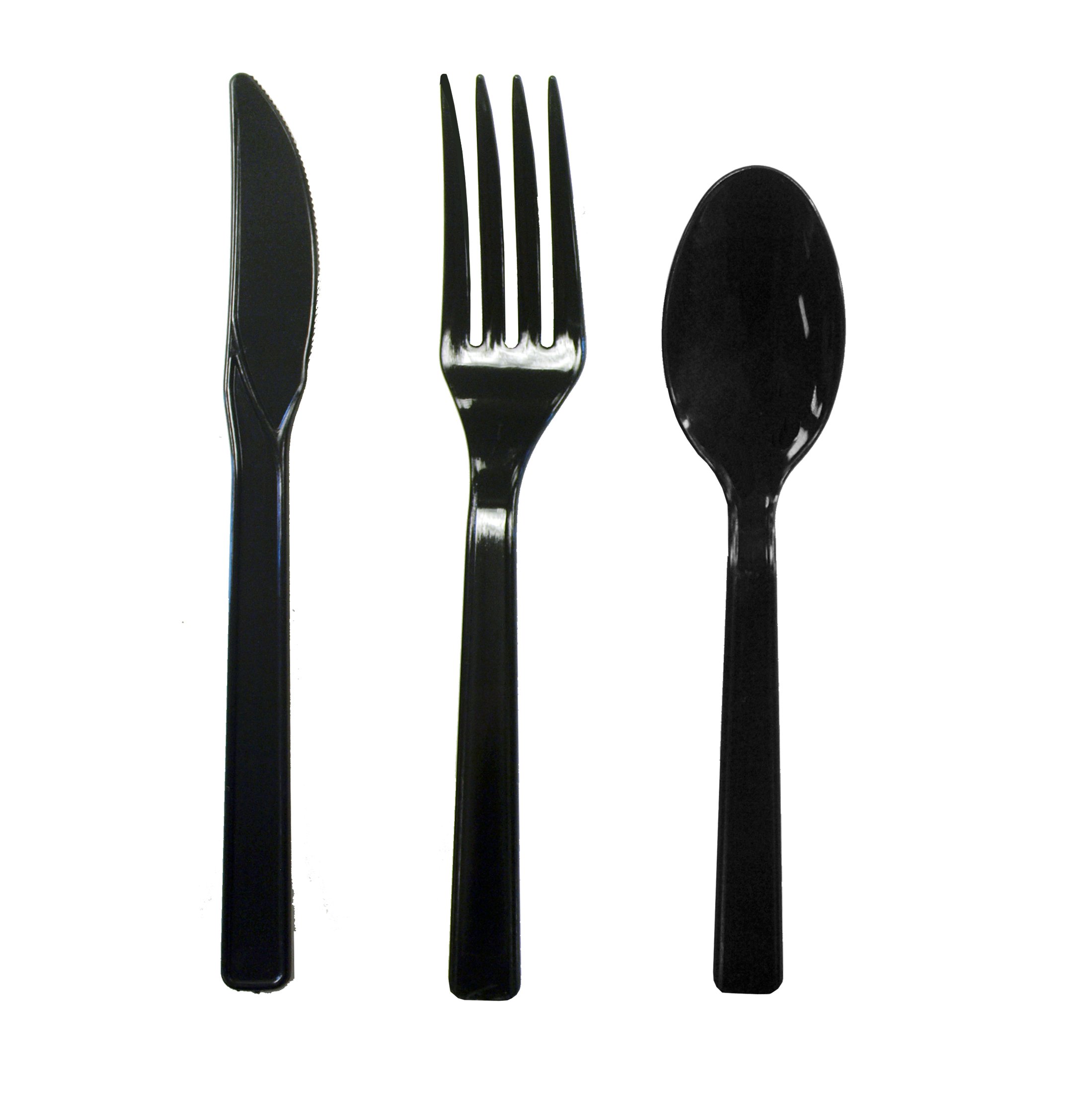 Premium 544-Piece Black Plastic Cutlery Set - 1,632 Pieces (Knives, Forks, Spoons) - Heavy Duty Disposable Utensils for Parties, Catering, Picnics & Events - BPA-Free Medium-Weight Hard Plastic Dinnerware