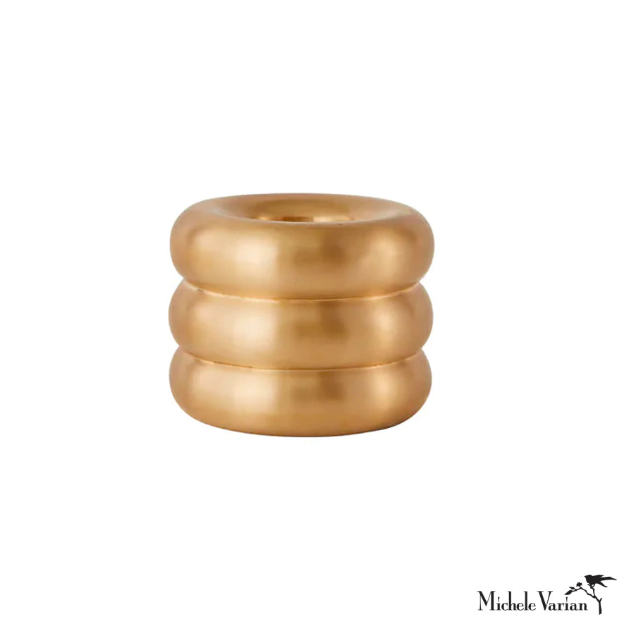 Vintage Solid Brass Donut Candle Holder - Elegant Home Decor for Dining Table, Wedding Centerpiece, and Romantic Ambiance