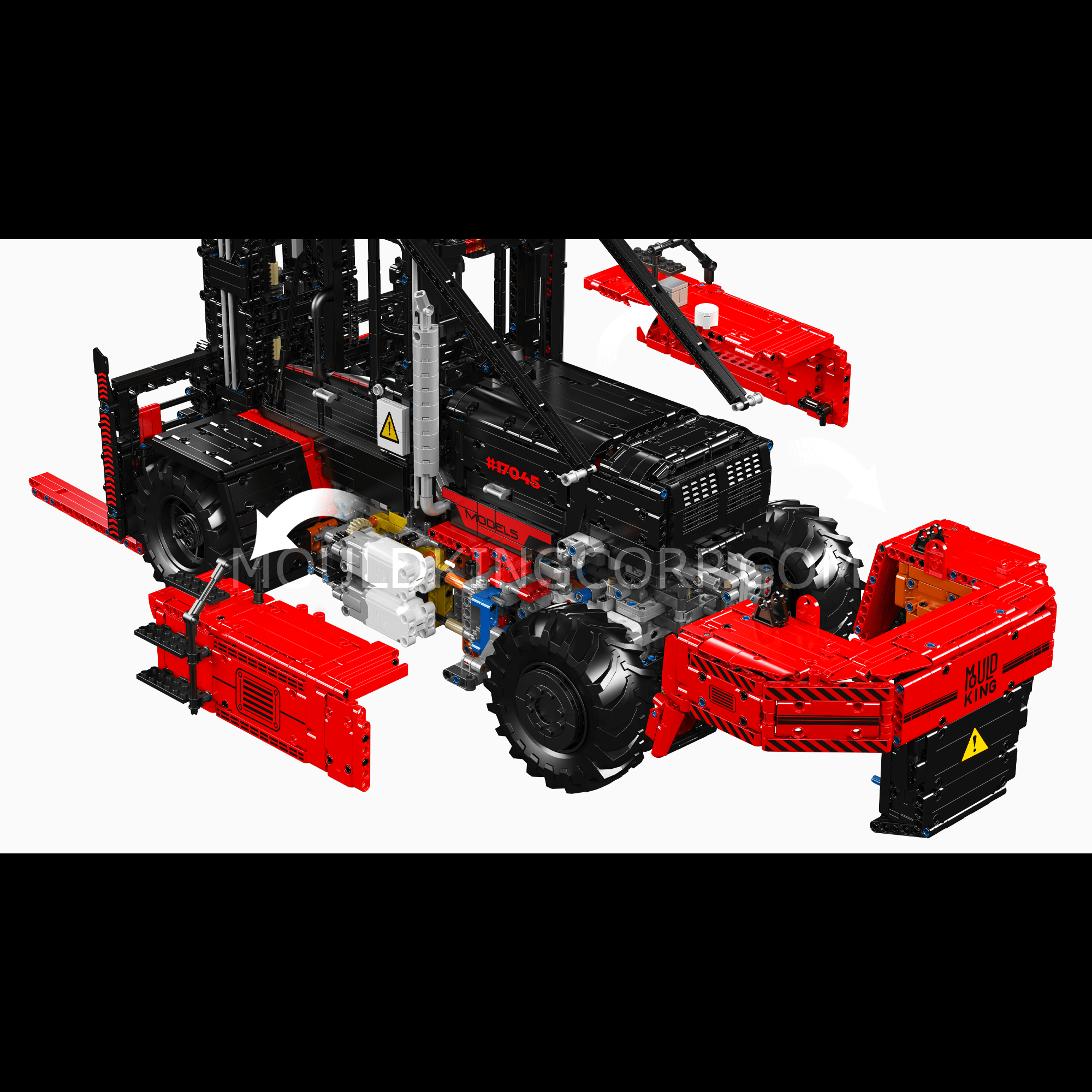 Mould King 17044/17045 Heavy Duty Forklift Remote Control Building Blocks Set - 4579 PCS STEM Construction Toy for Adults & Kids | DIY Engineering Model for Home, Office & Warehouse Play