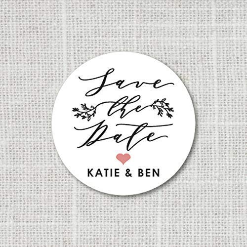 Custom Save The Date Stickers - Elegant Garden Wedding Favors & Envelope Seals - Personalized Stickers for Wedding Invitations - Perfect for DIY Wedding Stationery and Event Planning