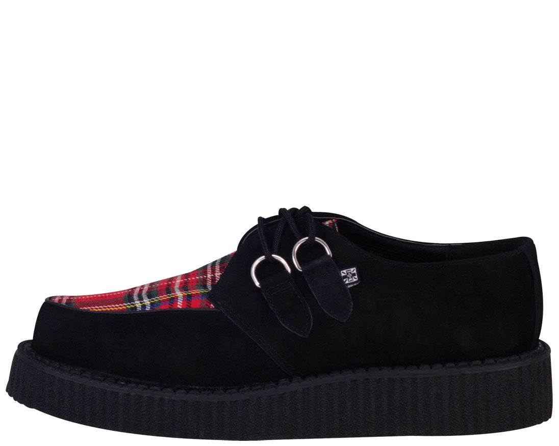 T.U.K Black & Tartan Rotten Low Creeper Shoes - Punk Rock Gothic Platform Sneakers for Women & Men | Perfect for Concerts, Nightclubs and Alternative Fashion Outfits