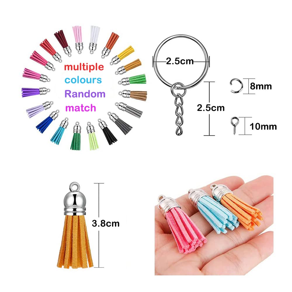 200Pcs Clear Acrylic Keychain Blanks for DIY Vinyl Crafts - Christmas Star, Heart, Round & Geometric Shapes with Key Rings & Tassels - Perfect for Holiday Gifts, Party Favors & Personalized Keychains