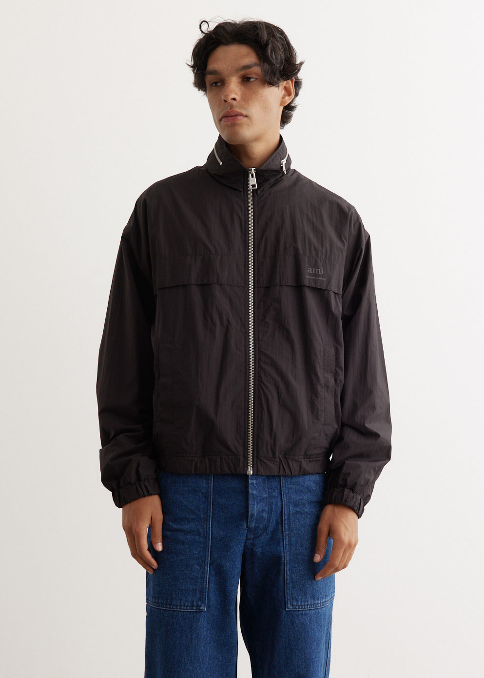 Lightweight Ami Windbreaker Jacket Ujk058 Pa0009 Blk - Waterproof & Breathable for Outdoor Hiking, Running, and Travel