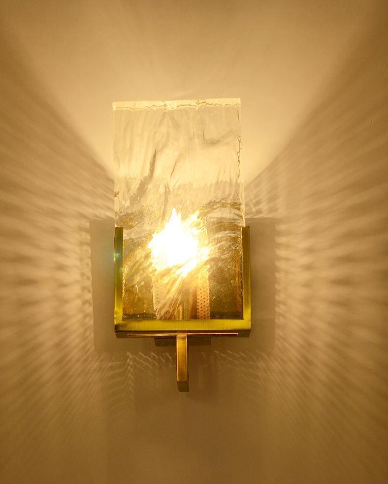 Crystal Wall Sconce - Elegant Ice Glass LED Wall Light for Bedroom, Living Room, and Hallway Decor | Dimmable Modern Lighting Fixture
