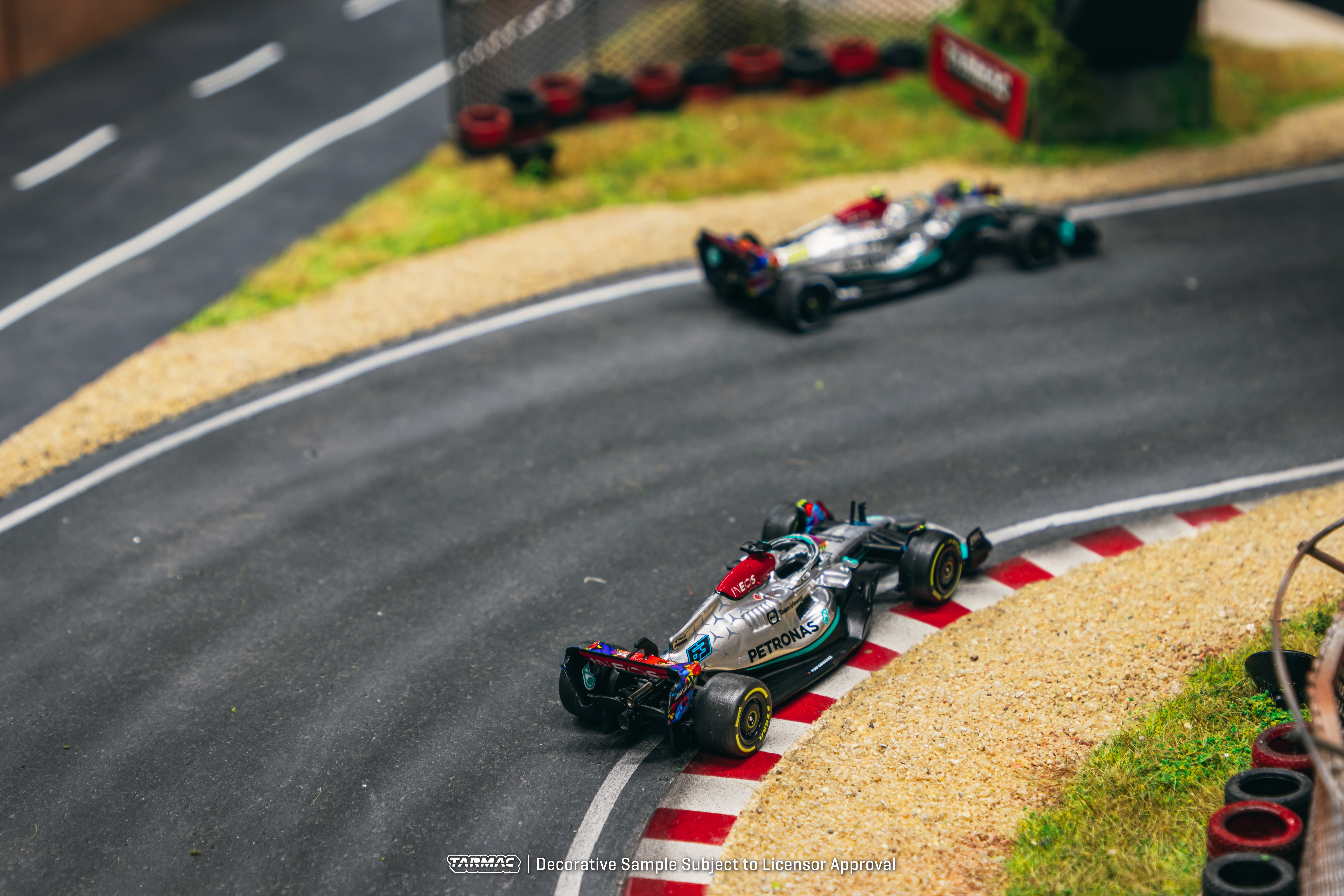 Tarmac Works X iXO Models 1/64 Mercedes AMG F1 W13 E Performance Miami Grand Prix 2022 #63 George Russell Diecast Car - Collectible F1 Racing Model for Display & Racing Enthusiasts