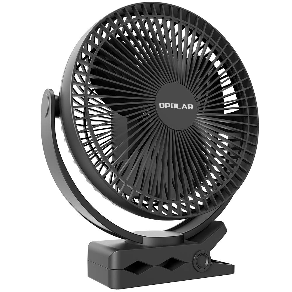10000mAh Rechargeable Portable Clip Fan - 8 Inch USB Powered Battery Operated Fan with 4 Speed Settings & Strong Airflow - Perfect for Office Desk, Golf Cart, Camping Tent, Travel, Gym & Outdoor Activities